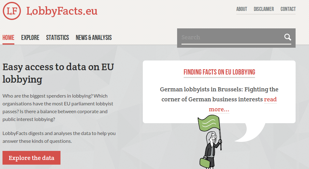 Voorpagina lobbyfacts.eu