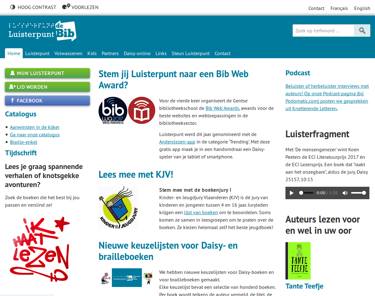 Homepage luisterpunt.be